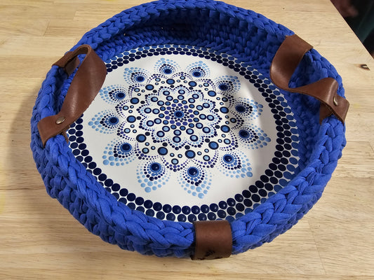 Braided hand crafted tray 35cm