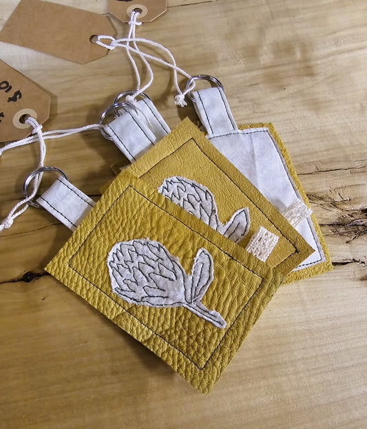 Protea stiched key rings