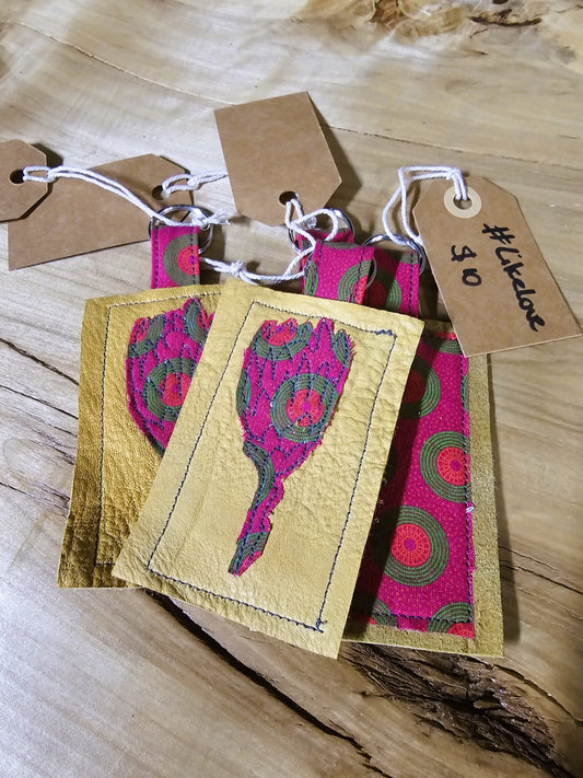Protea stiched key rings