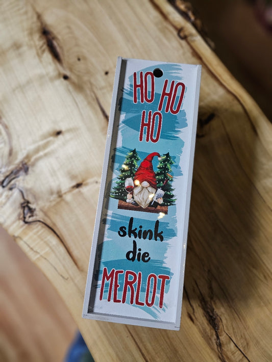 Wooden Winebox - Ho Ho Ho - skink die Merlot