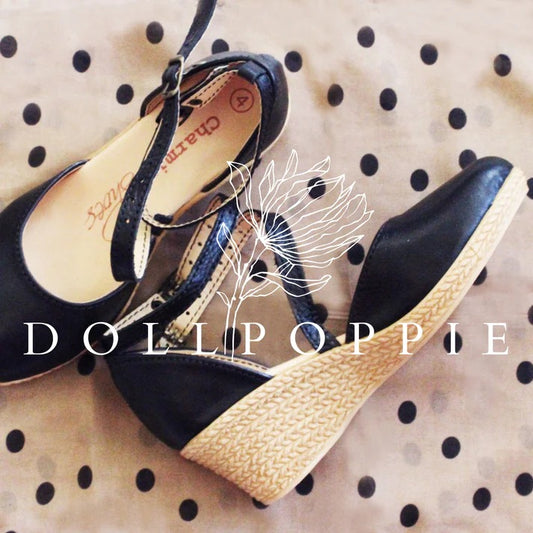 Dollpoppie Talitha Ankle side strap black closed toe